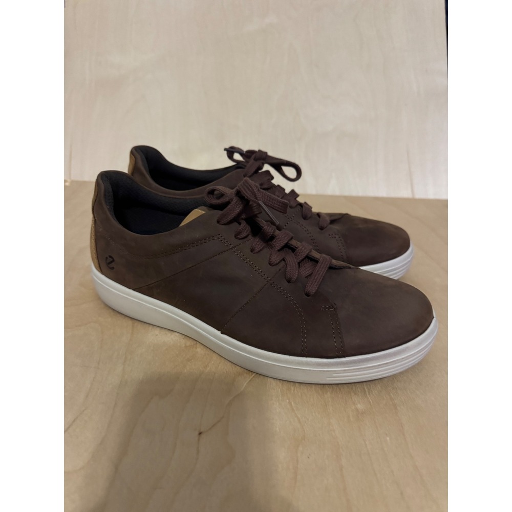 ECCO Soft 7 Mens Cocoa Brown Oil Nubuck Leather Sneakers 430004 Size 40 US 6-6.5